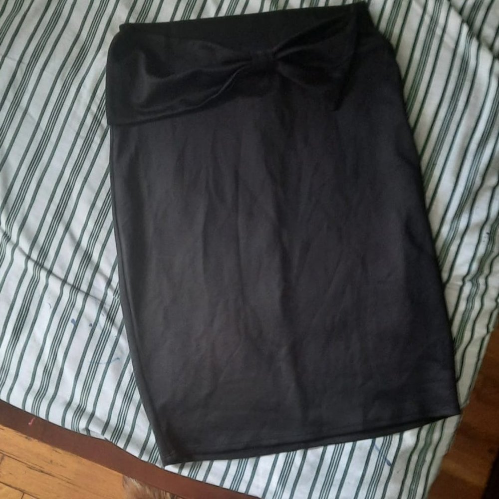 Front bow tie casual office work skirt